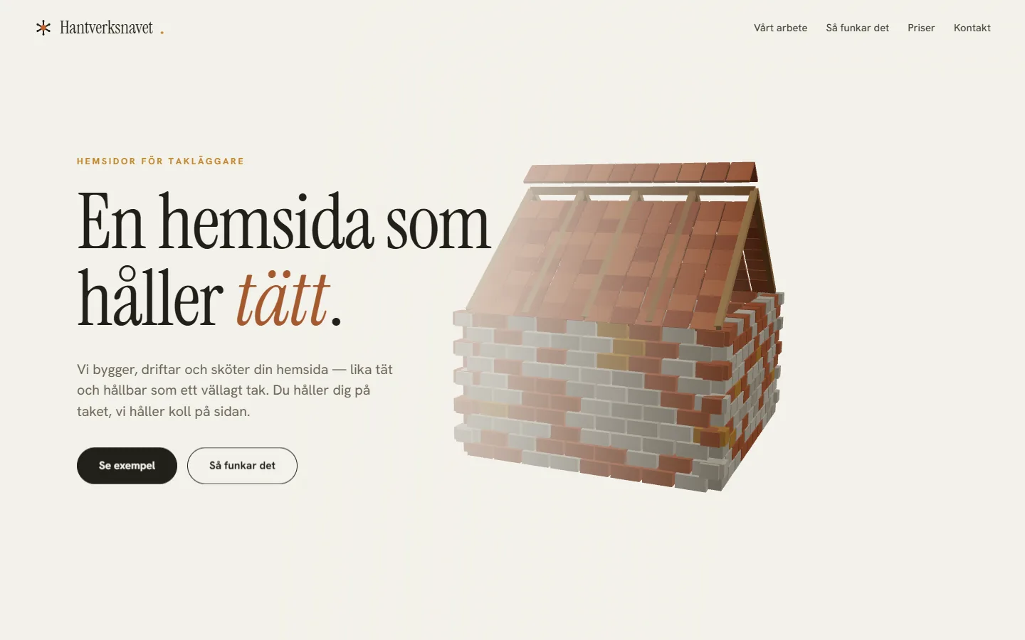 3D-startsida för takläggare: En hemsida som håller tätt.