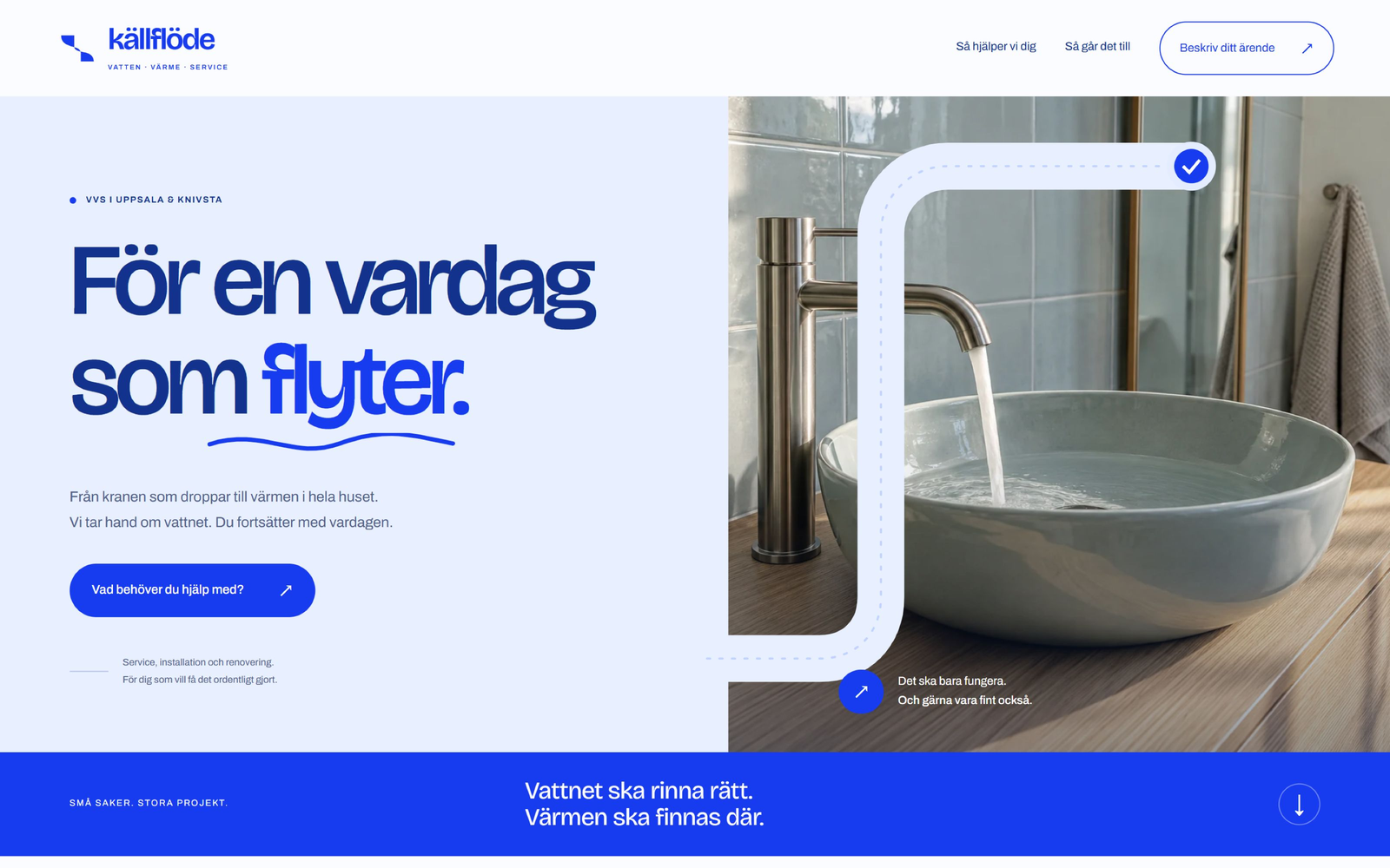 Desktop view of the Källflöde VVS design example.