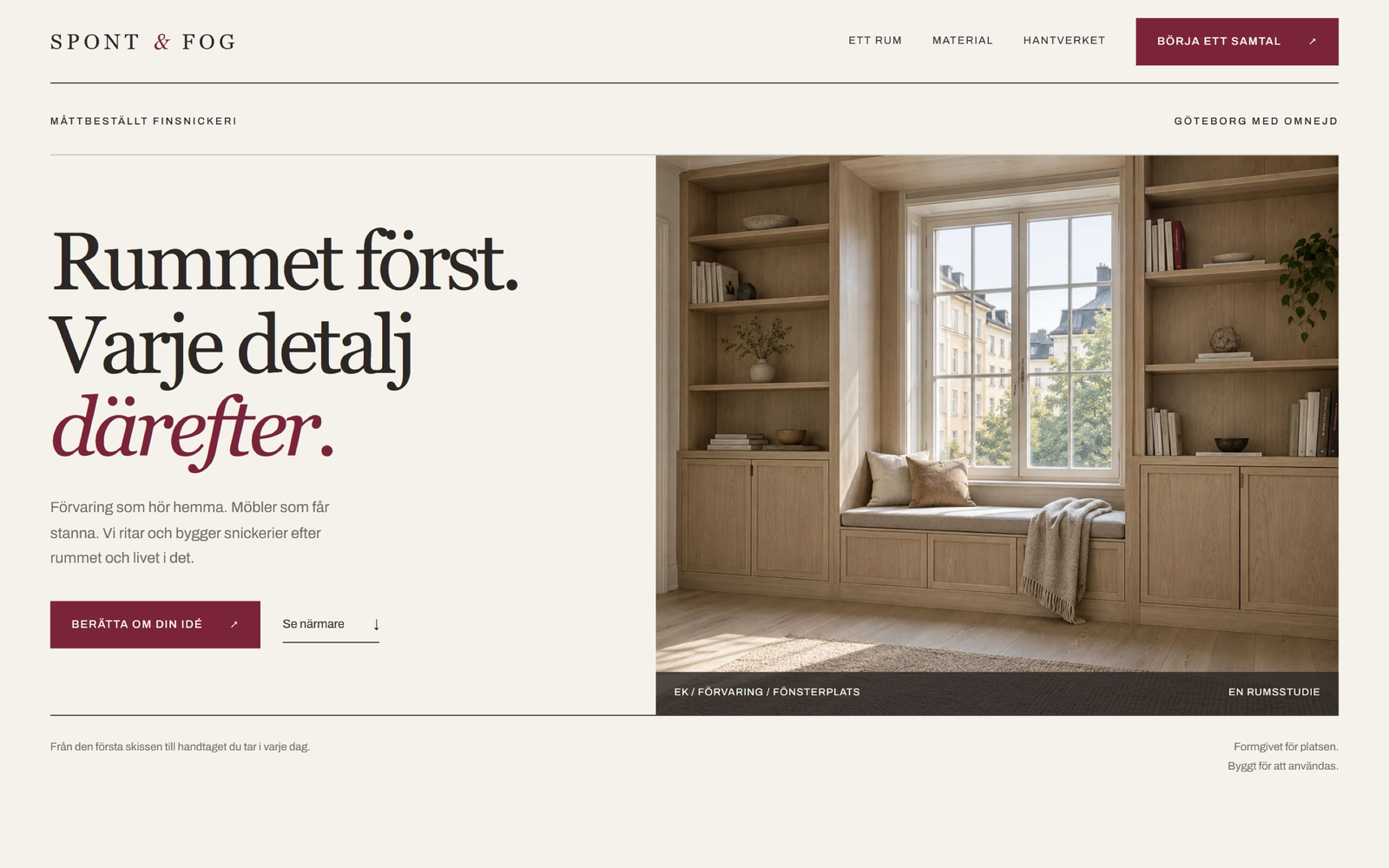 Desktop view of the Spont & Fog design example.